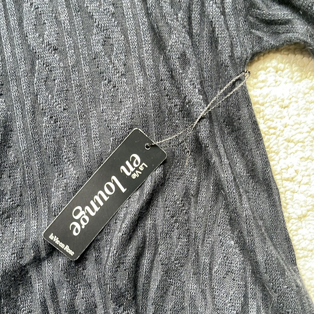 La Vie En Rose Black Ribbed Knit Long Cardigan - Picture 7 of 11